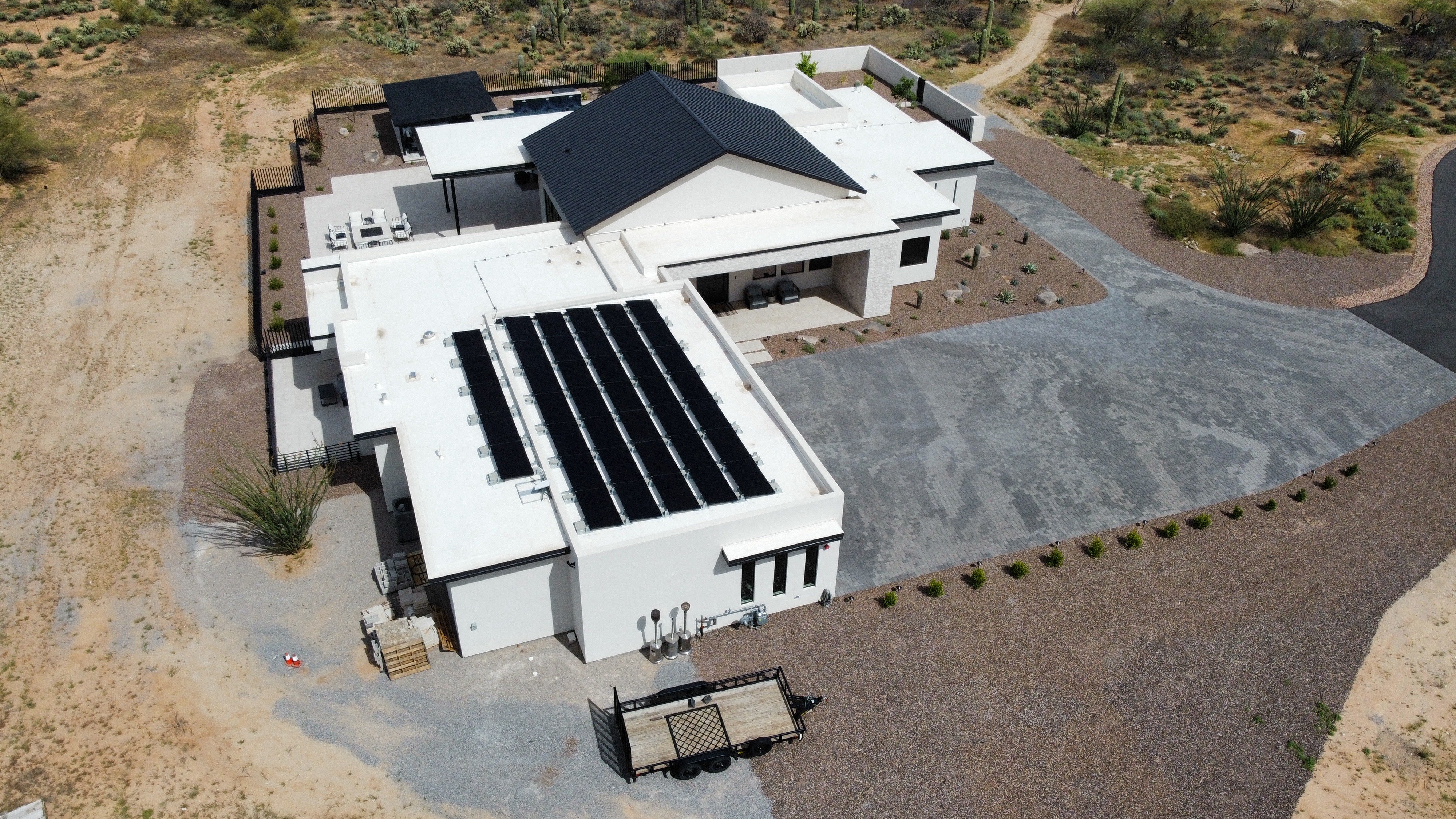 Solar installation on a Southern Arizona home
