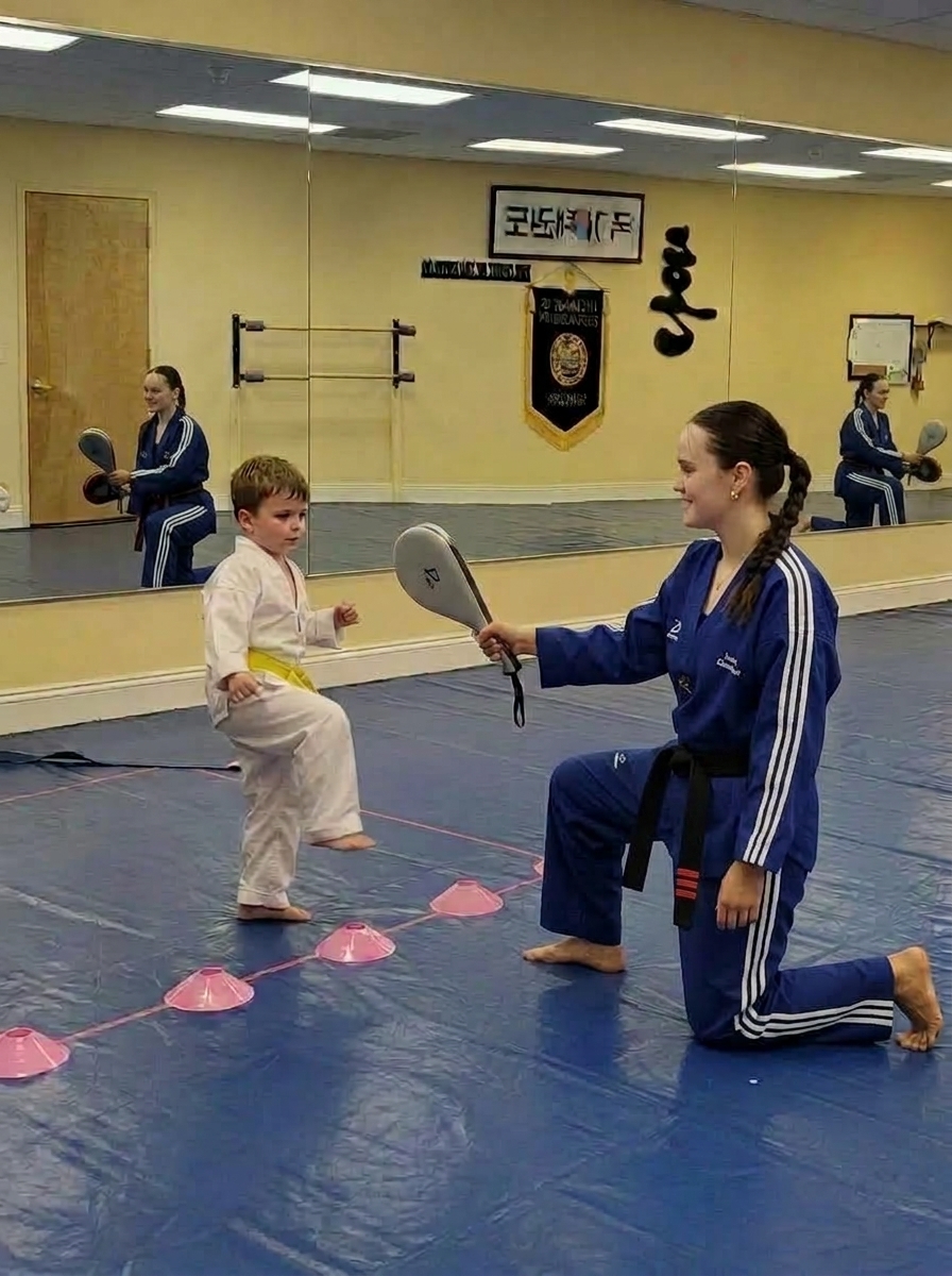 Young Song Tae Kwon Do students training