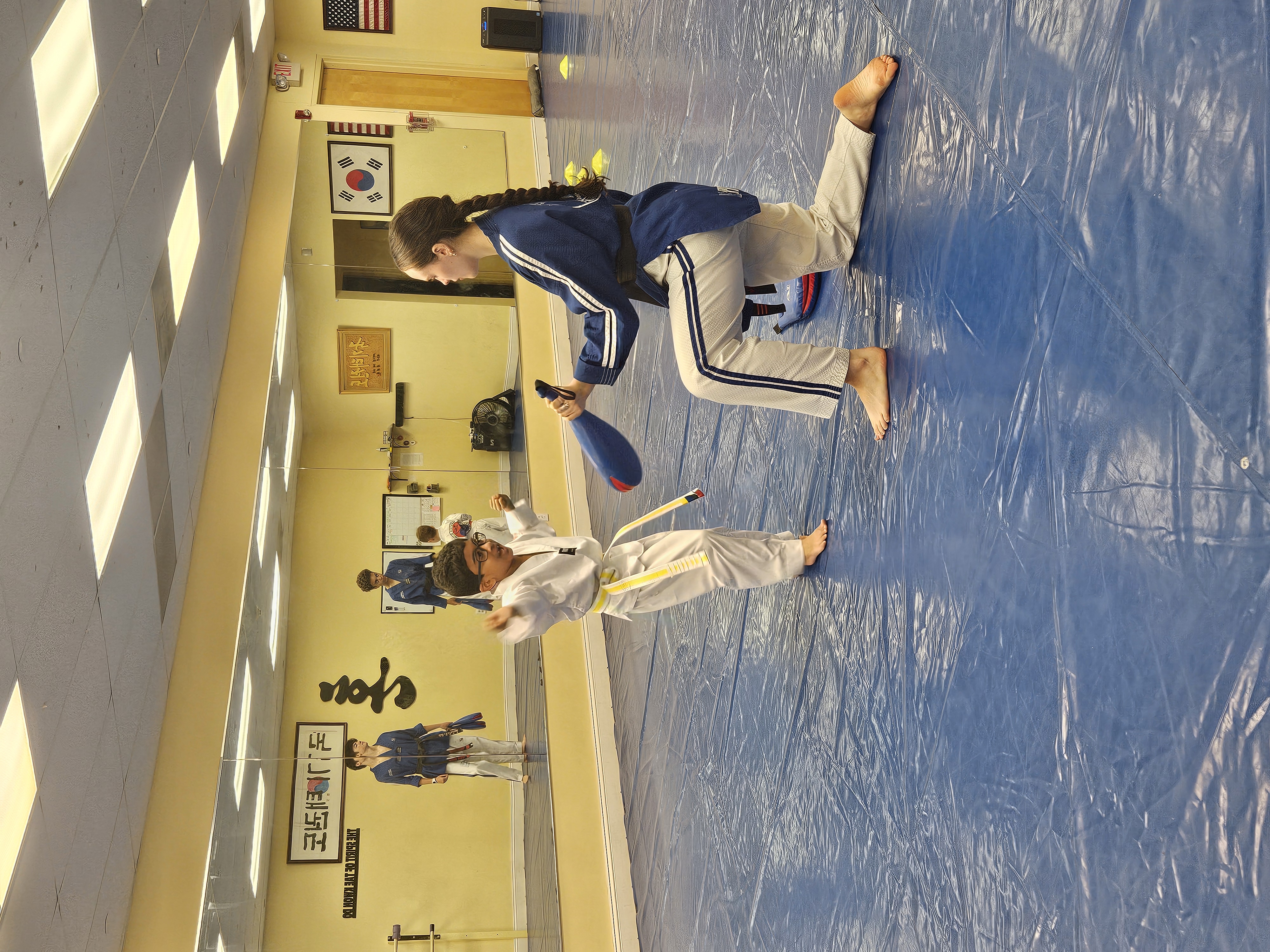 Young Song Tae Kwon Do students training