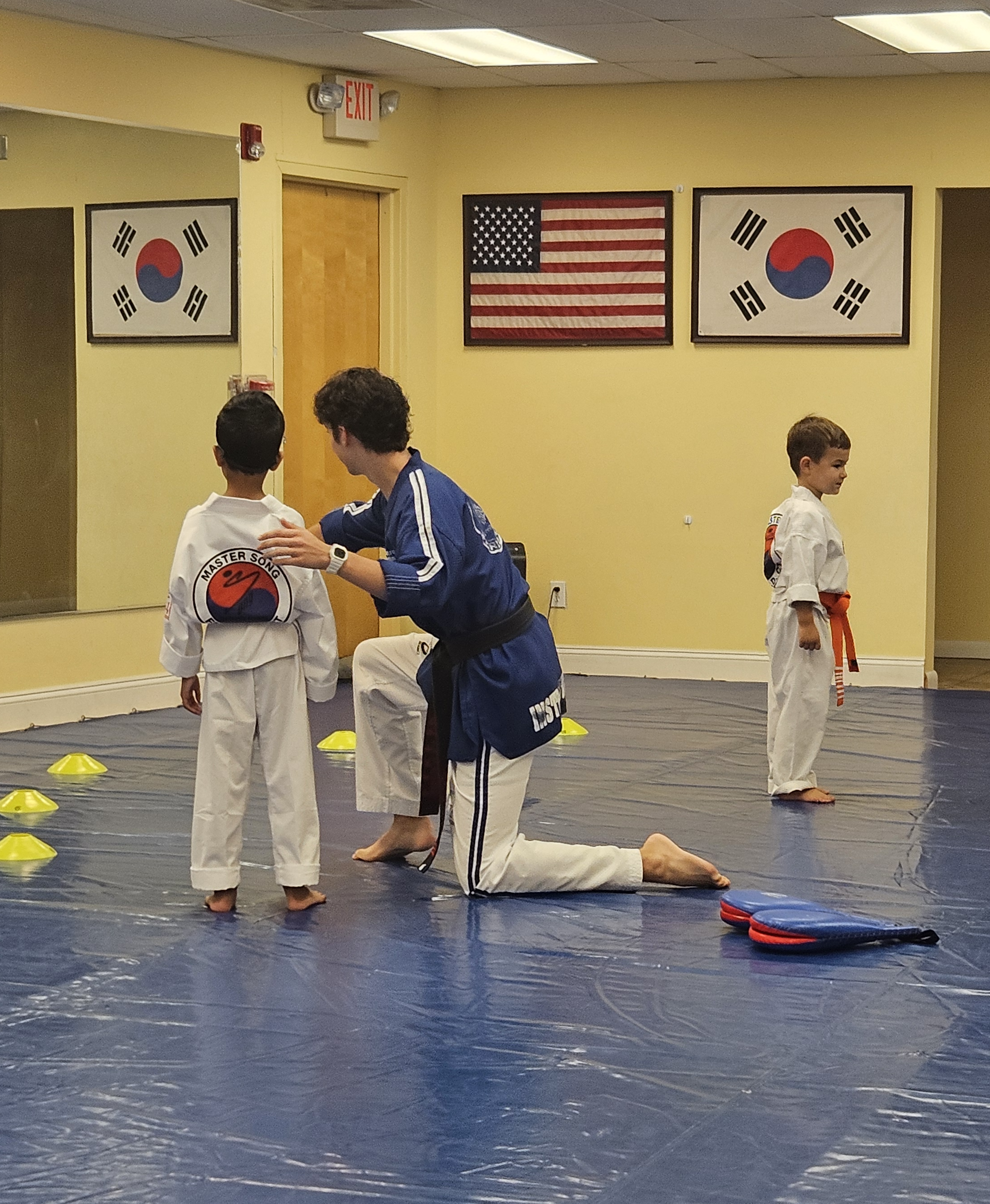 Young Song Tae Kwon Do students training