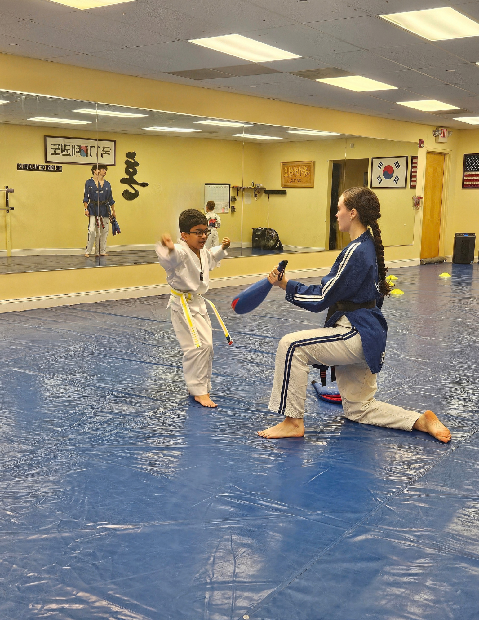 Young Song Tae Kwon Do students training
