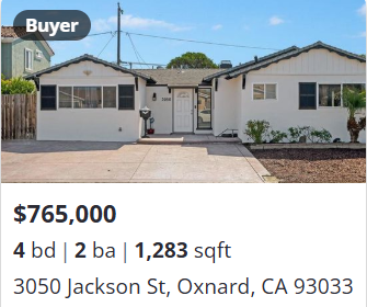 Buyer represented sale, 3050 Jackson St, Oxnard, CA