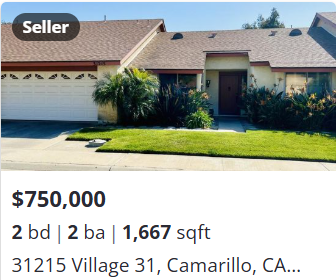 Seller represented sale, 31215 Village 31, Camarillo, CA