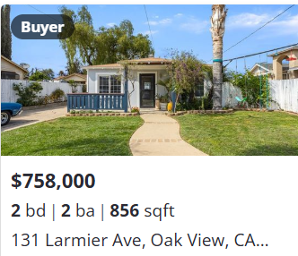 Buyer represented sale, 49 Copland Cir, Ventura, CA