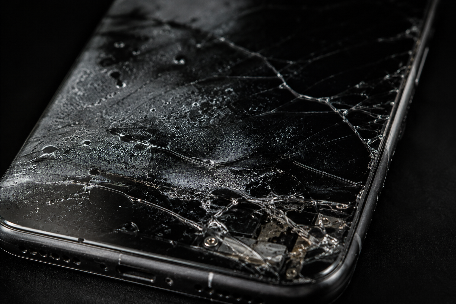 Moisture damage visible under a cracked phone screen why delaying repair in Lagos costs more" Moisture damage visible under a cracked phone screen why delaying repair in Lagos costs more"
