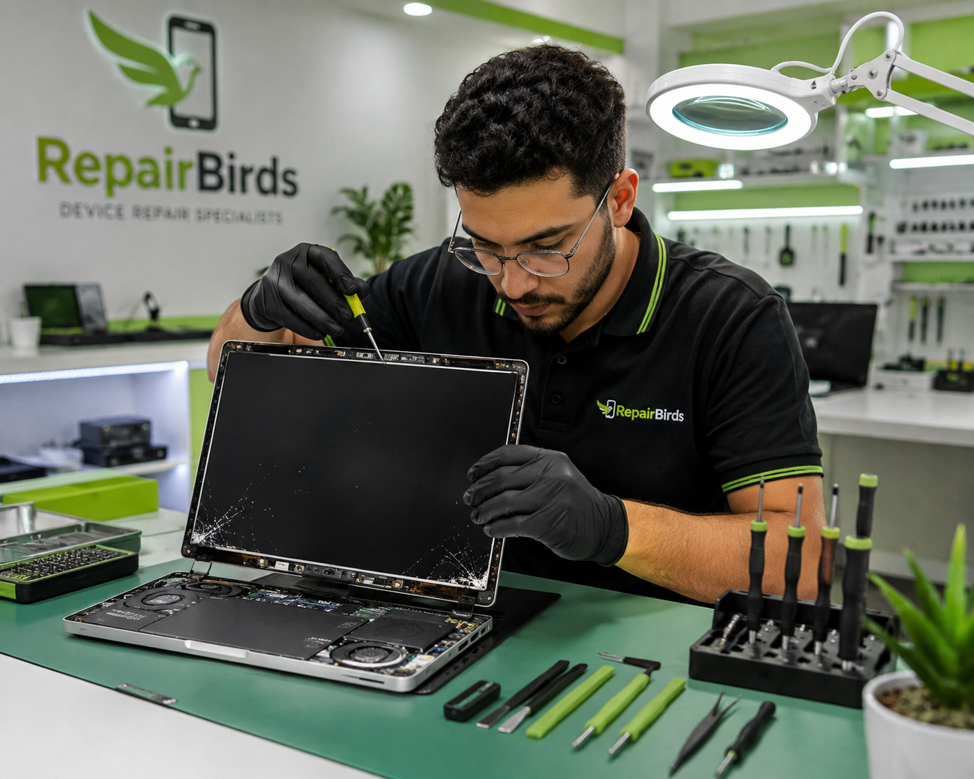 Professional laptop screen replacement at RepairBirds using quality parts and experienced technicians Professional laptop screen replacement at RepairBirds using quality parts and experienced technicians