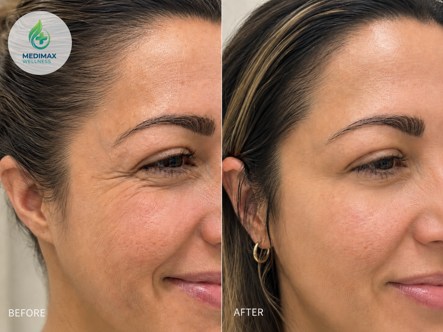 Before-and-after comparison supplied by Medimax Wellness, example 4