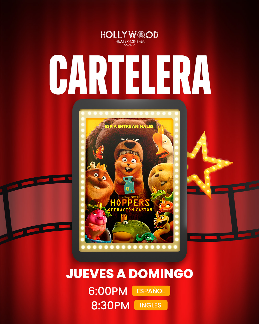 Póster oficial de la película Hoppers: Operación Castor