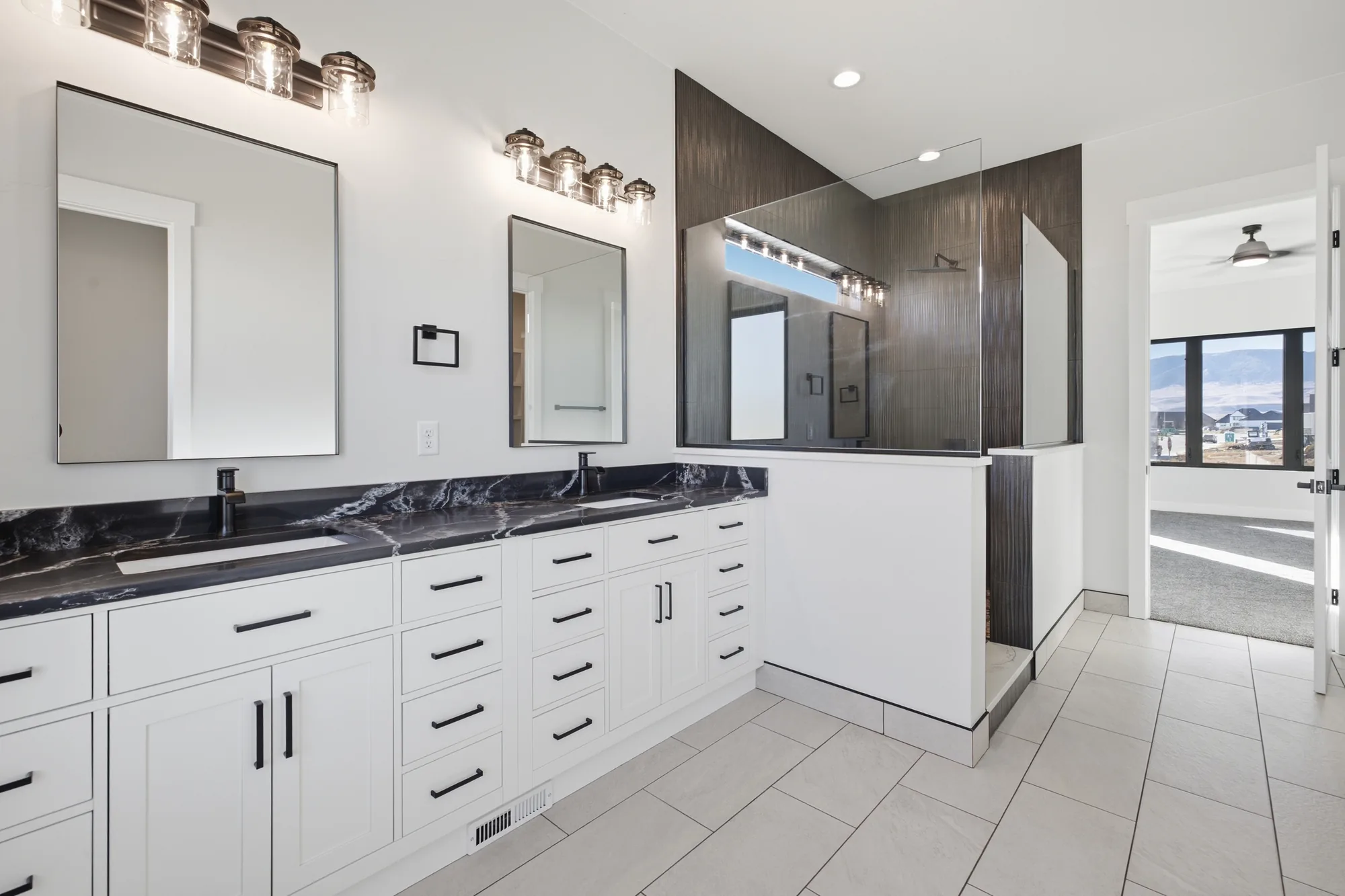 Primary bathroom in a new custom home in Casper, WY