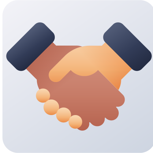 Consultants handshake icon for business consulting speakers