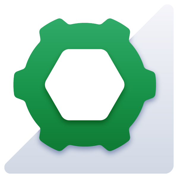 SpeakerCRM customer relationship management icon with green gear design