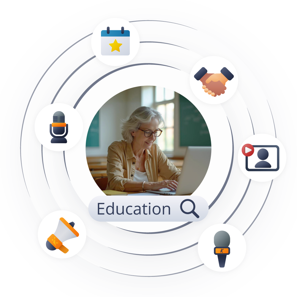 Consultant accessing 3M+ event planners, podcast hosts, and media contacts through SpeakerHUB platform for business development