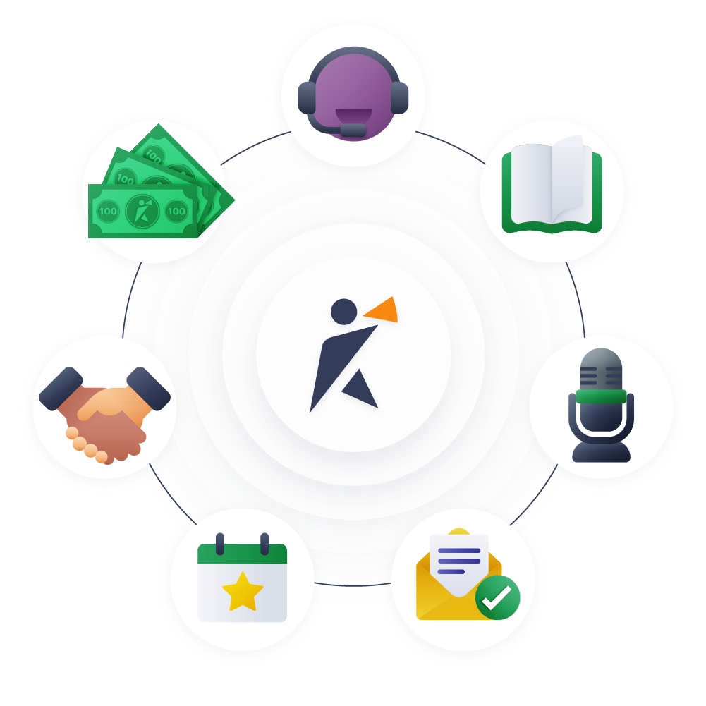 Illustration of a focused outreach system connecting the researcher, channels, and decision-makers.