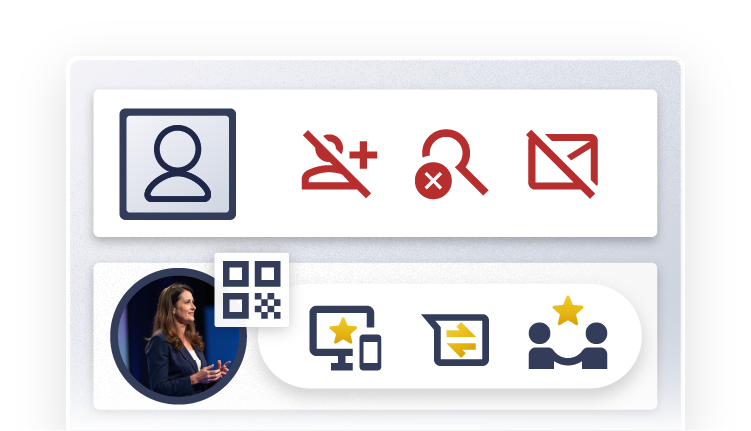 What's broken in traditional business development - Random outreach, unreliable referrals, unpredictability, and inconsistent deal flow illustrated with icons