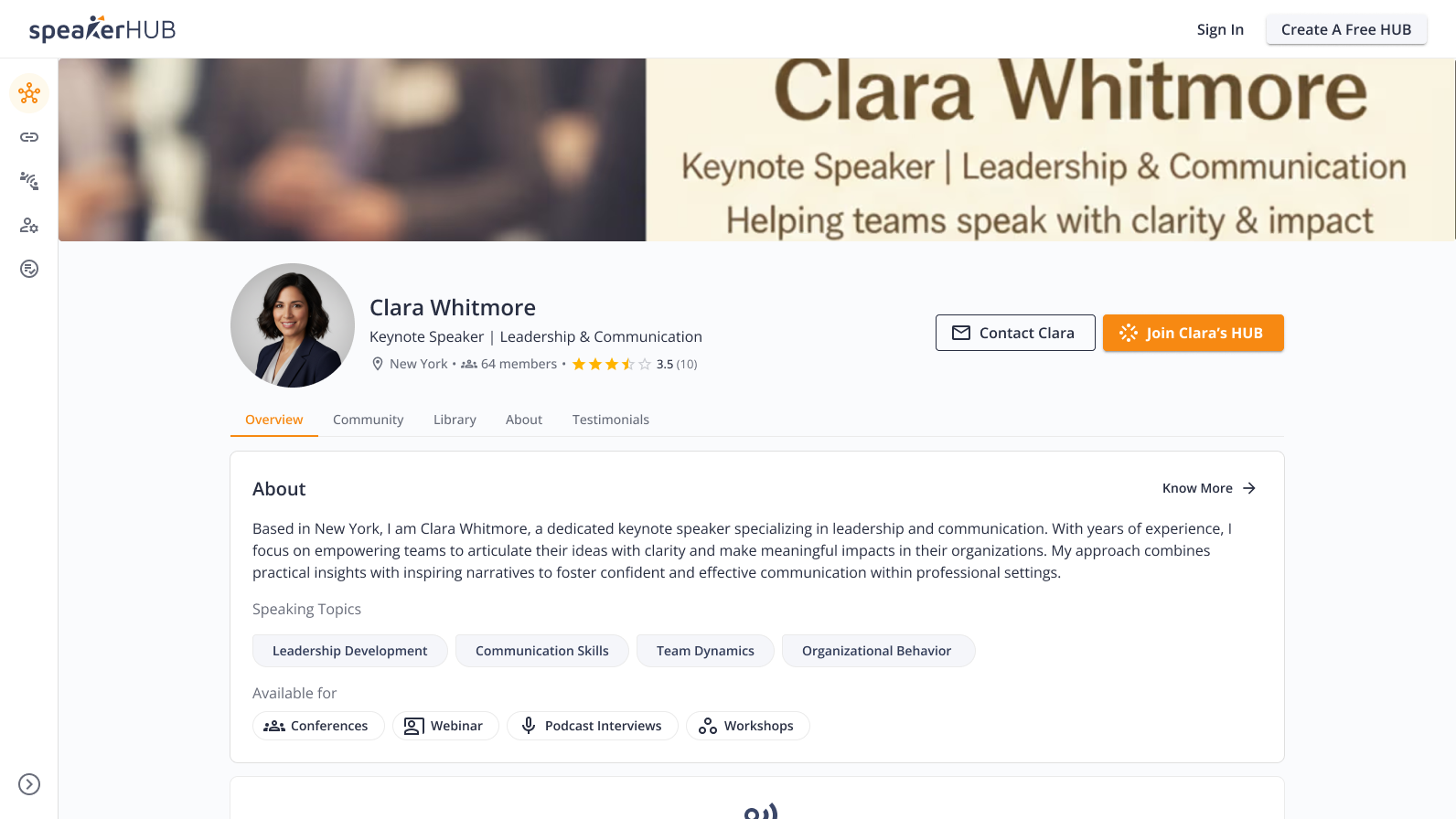 SpeakerHUB dashboard