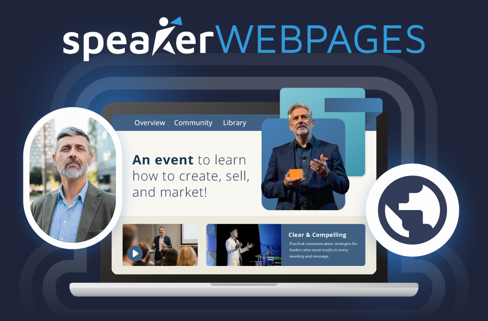 Speaker with an example speaker website