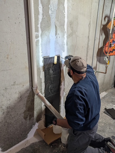 Carbon fiber repair being applied