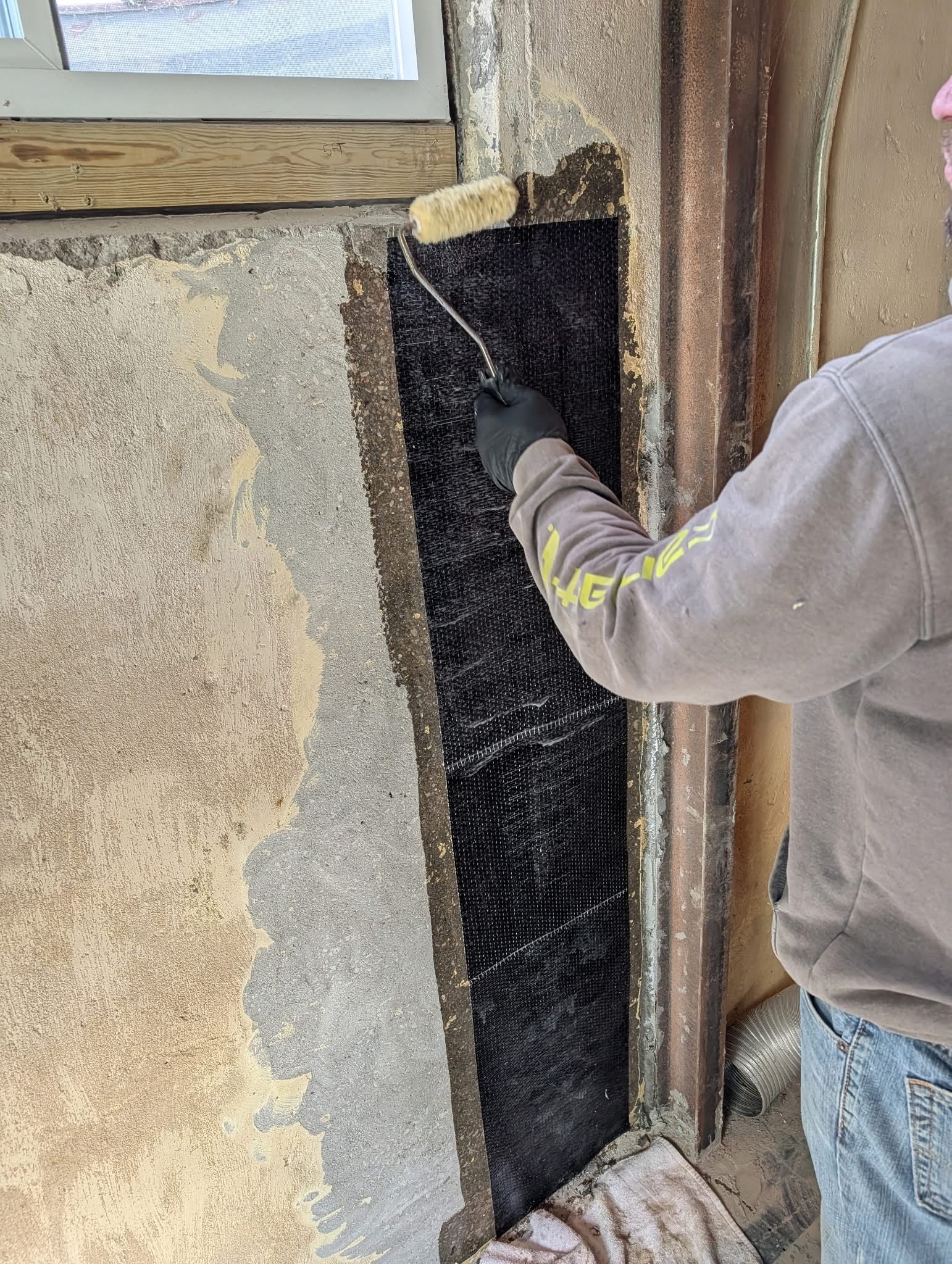 Foundation repair in progress