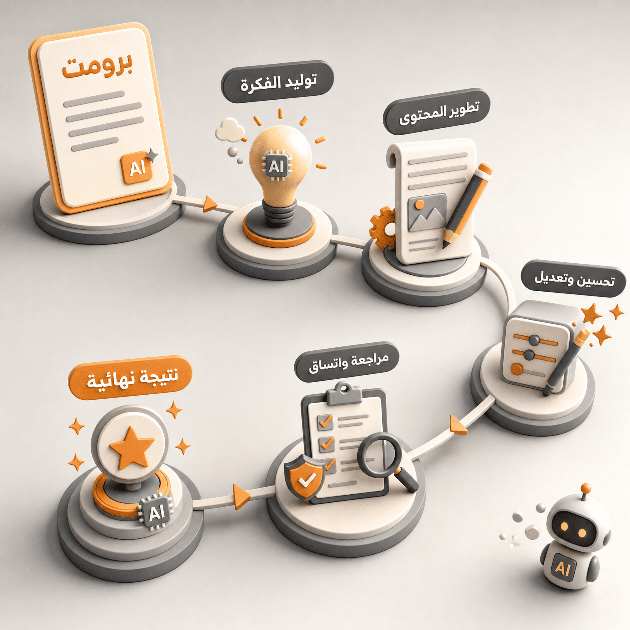 دمج الذكاء الاصطناعي داخل عملية إنتاج المحتوى