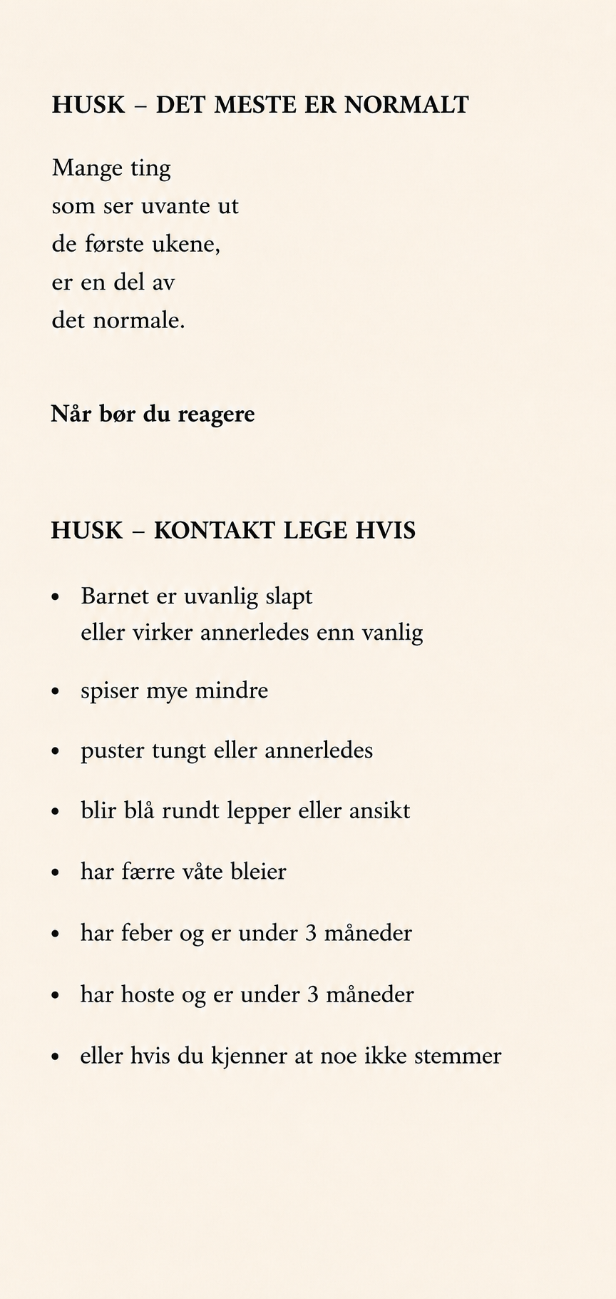 HUSK – Når bør du reagere, mobil