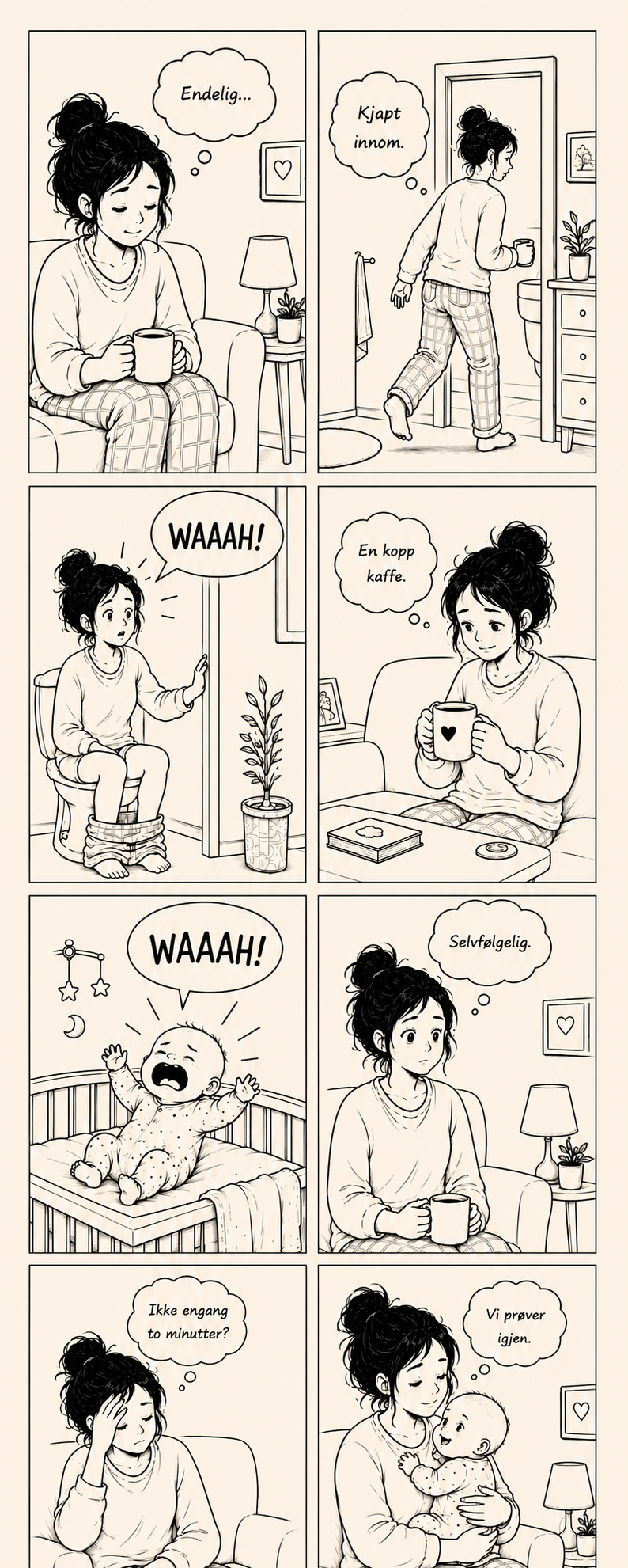 Kaffen blir kald — comic, mobil