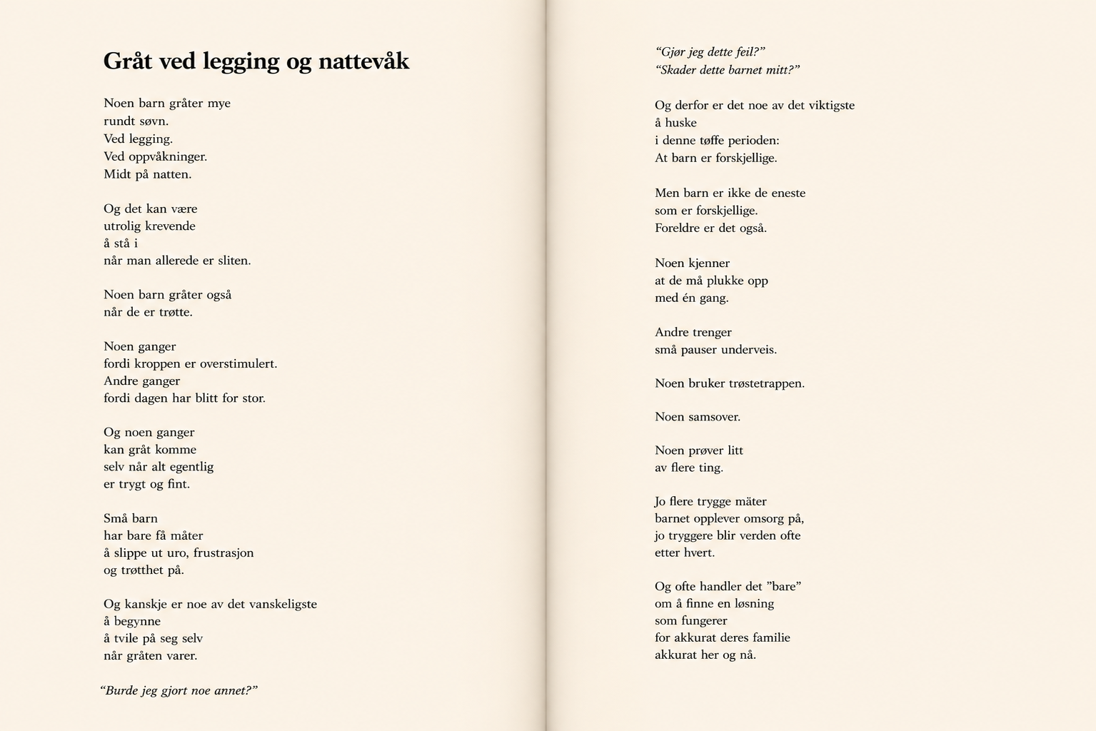 Gråt ved legging og nattevåk