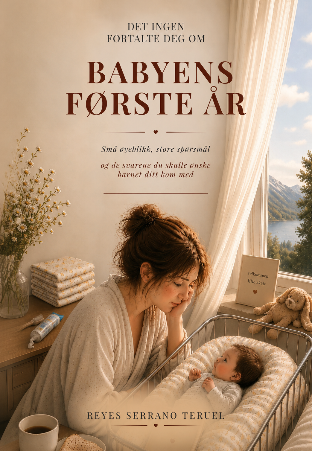 Bokomslaget til «Det ingen fortalte deg om babyens første år» av Reyes Serrano Teruel