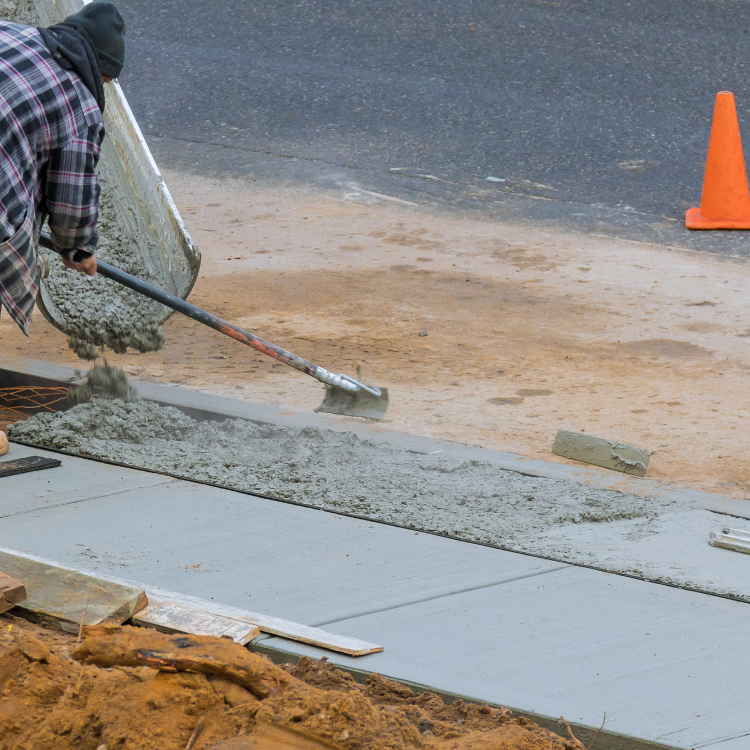 Concrete sidewalk