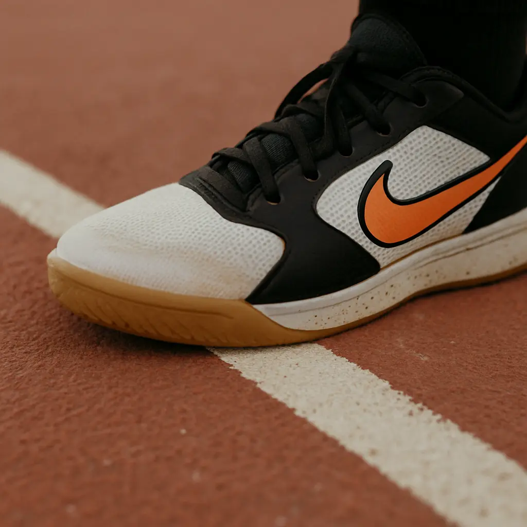 sample image of a shoe stepping on non-volley zone 
