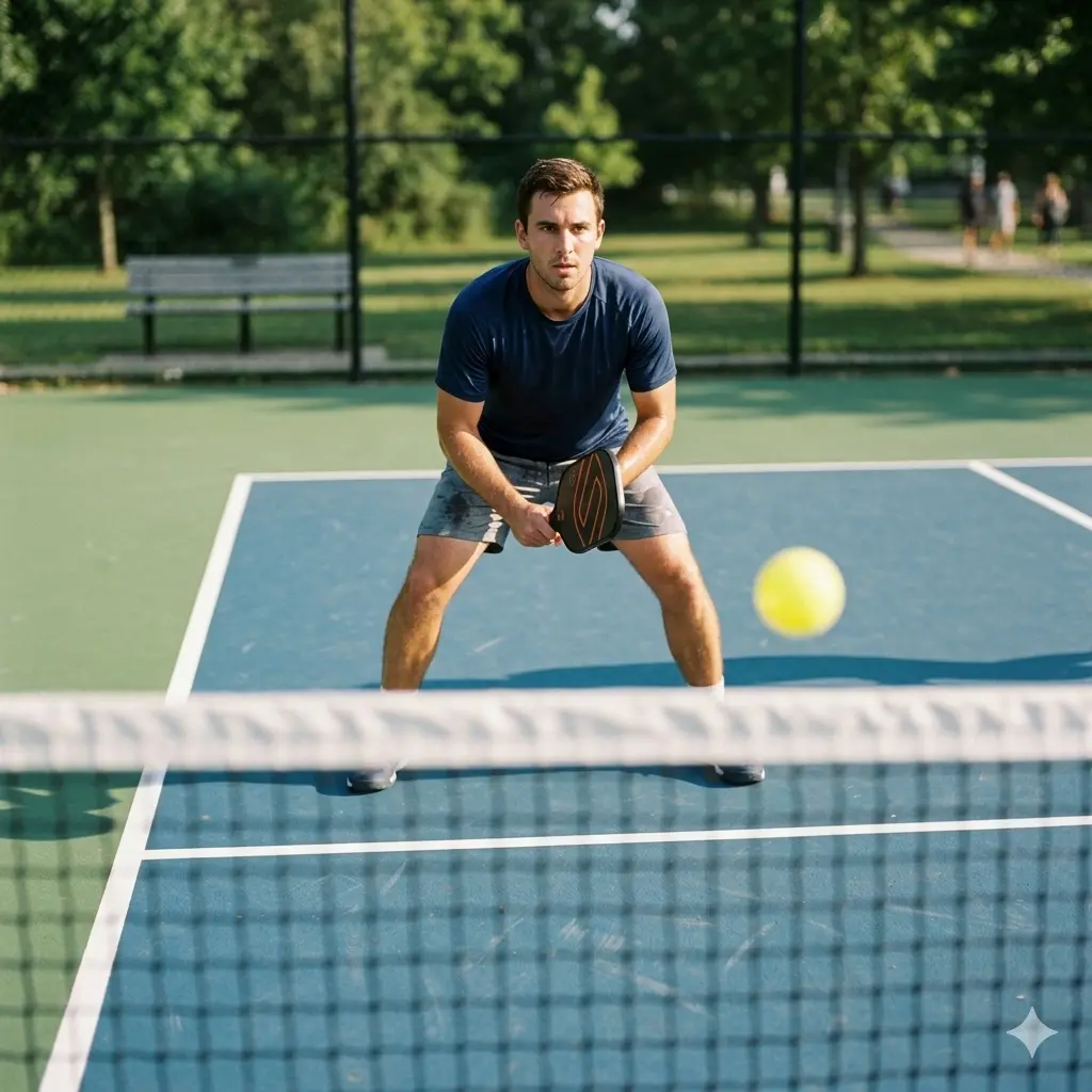 sample image of a man playing pickleball