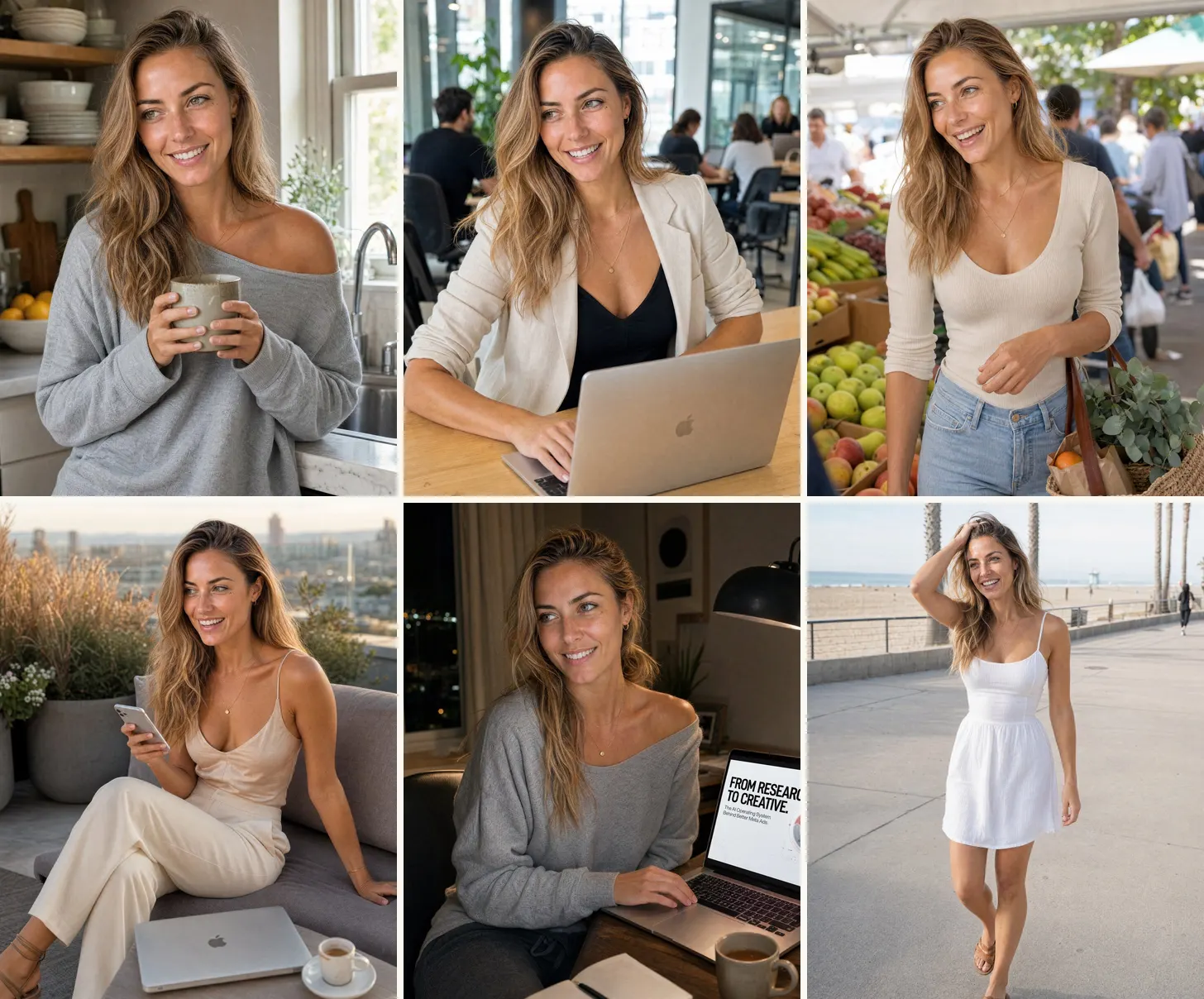 Six renders of Jordan in six locations
