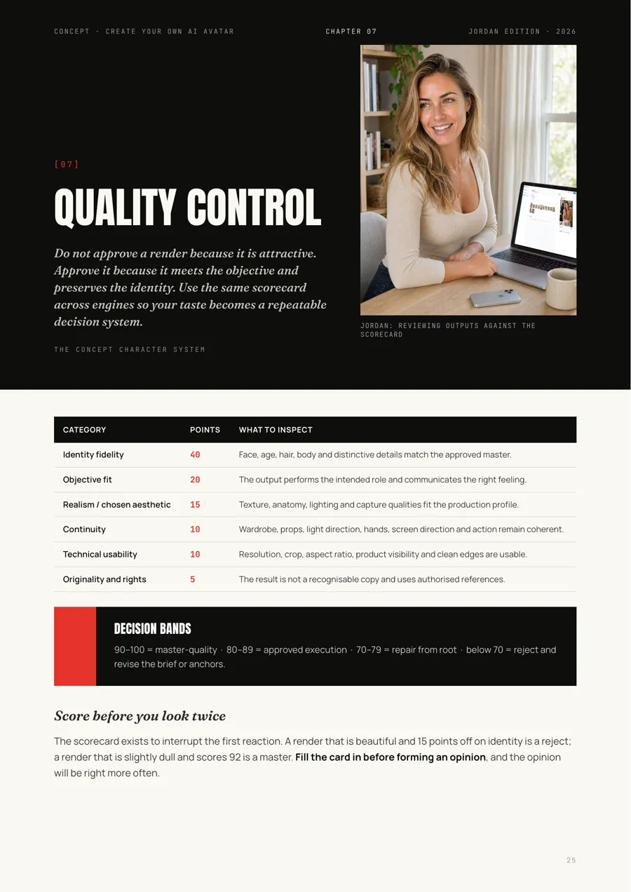 Quality control scorecard