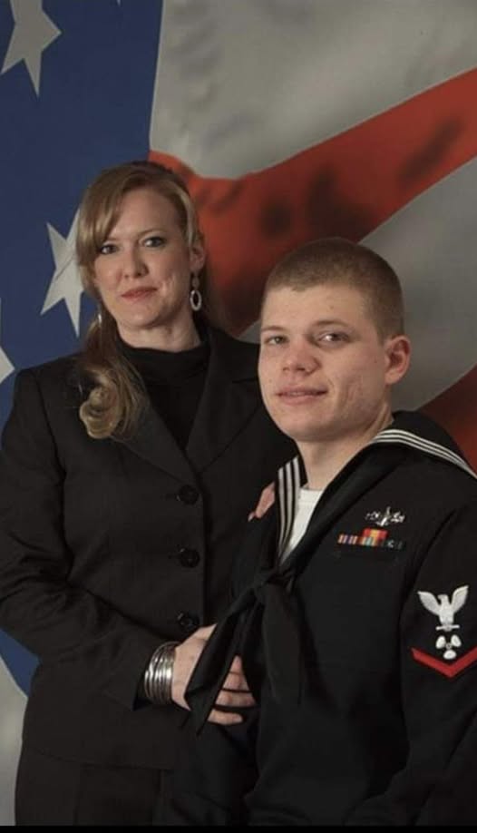 John King in U.S. Navy dress uniform with his wife Chrissy