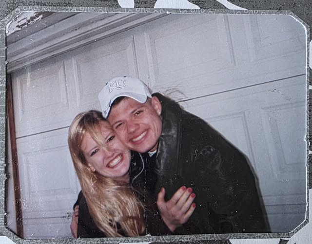 Polaroid photo of John King and his wife Chrissy, smiling