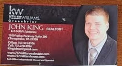 John King's early real estate business card