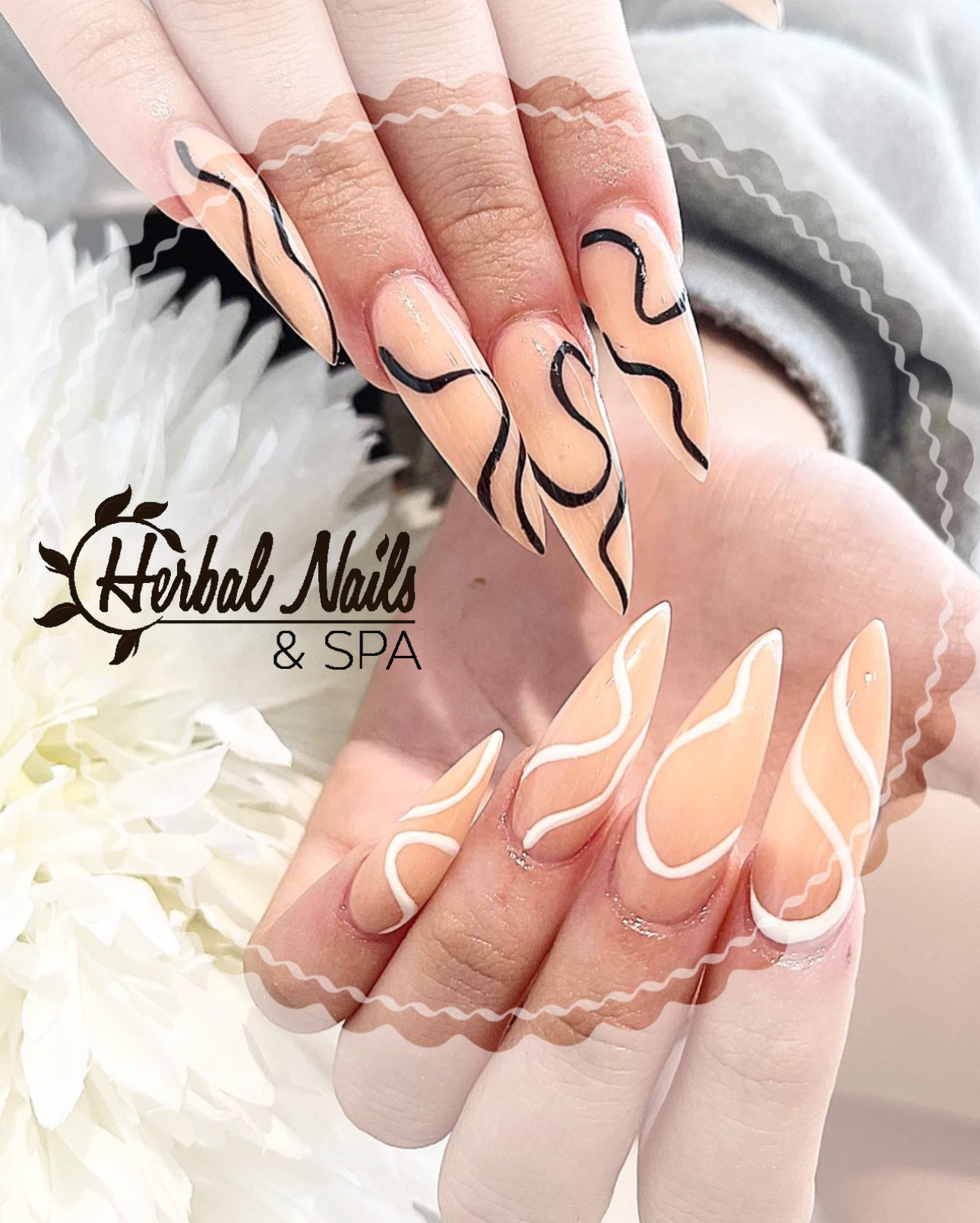 Hand-painted nail art North Orange County
