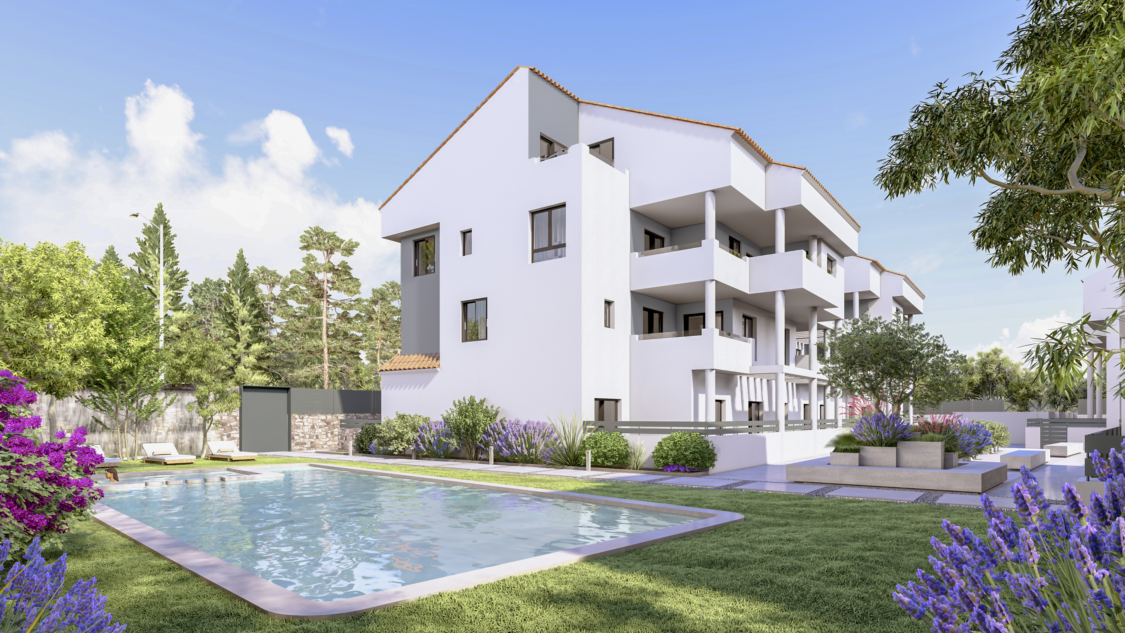 Blue Gardens Jávea — Exterior con piscina y jardines