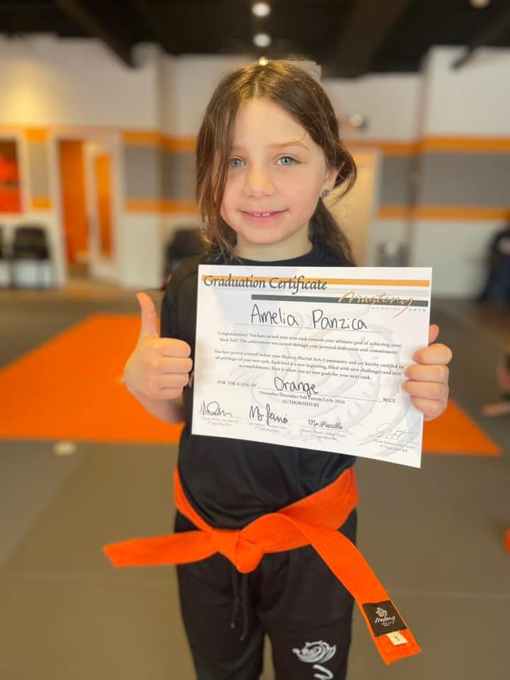 young child in karate gi at Mastery Martial Arts Troy MI