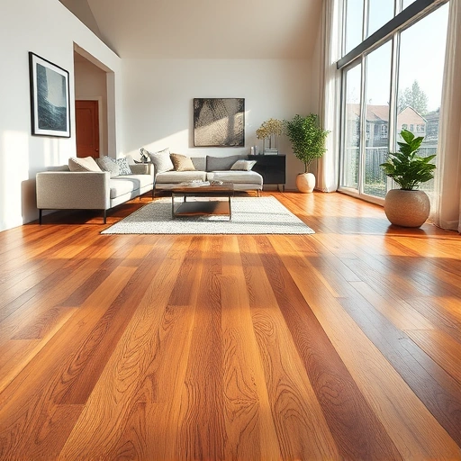 Spacious Roseville living room featuring warm-toned hardwood flooring, modern decor, and natural light.