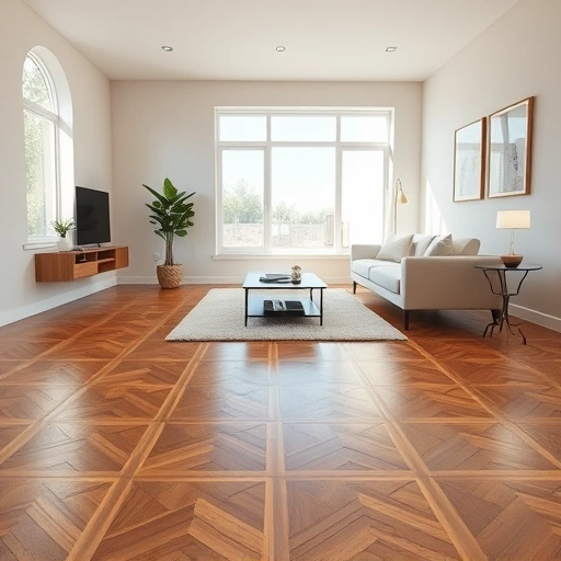 Spacious room in Roseville CA with polished hardwood floors, modern furniture, and warm decor creating an inviting atmosphere.