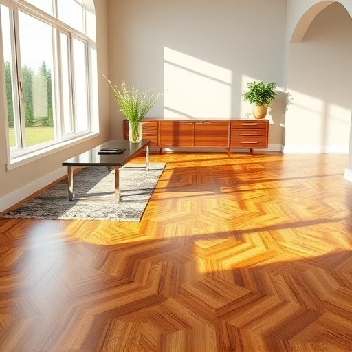Spacious living room in Roseville CA with elegant hardwood flooring, modern coffee table, and fresh greenery.