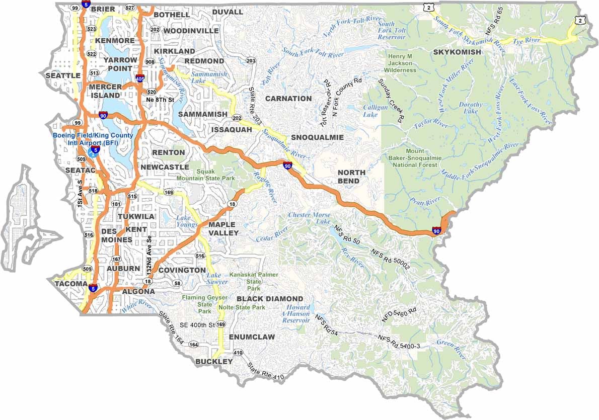 Western Washington service area map