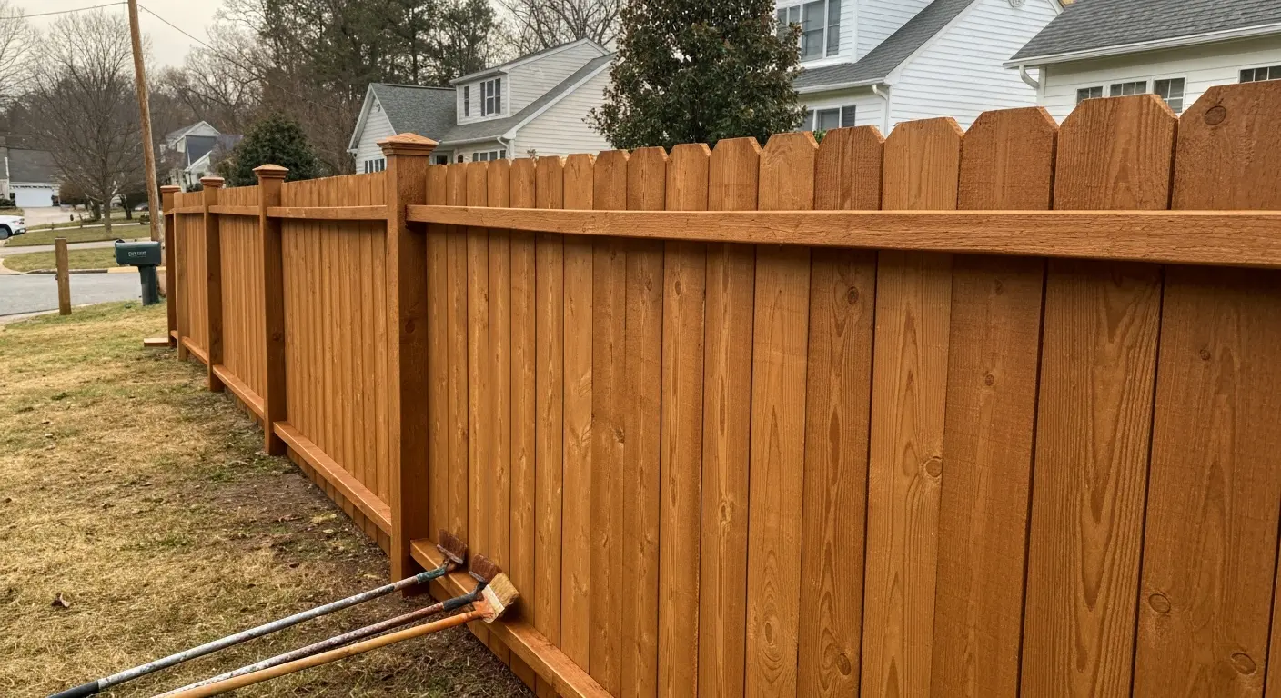 Pressure-treated fence staining