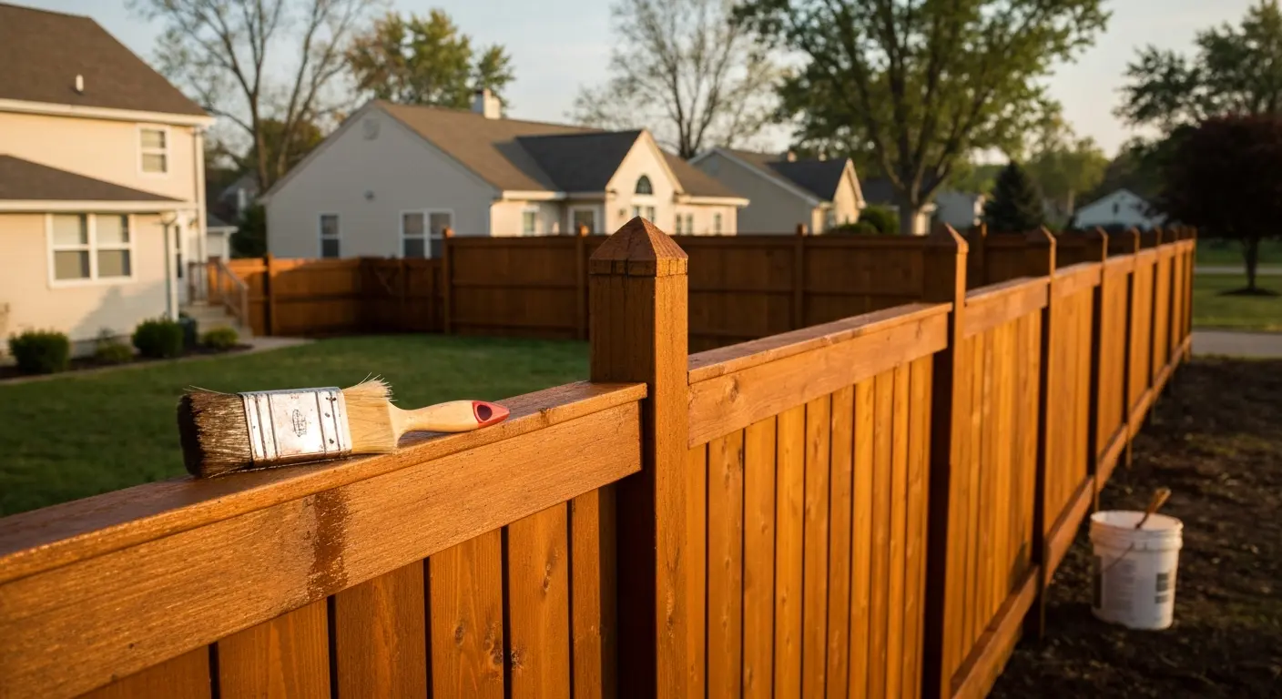 Fence staining in Canton