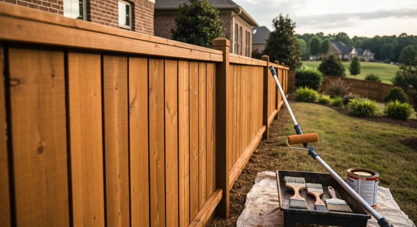 Wood fence staining project