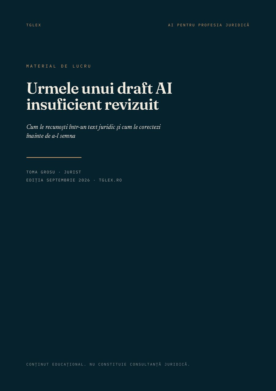 Coperta materialului de lucru: Urmele unui draft AI insuficient revizuit