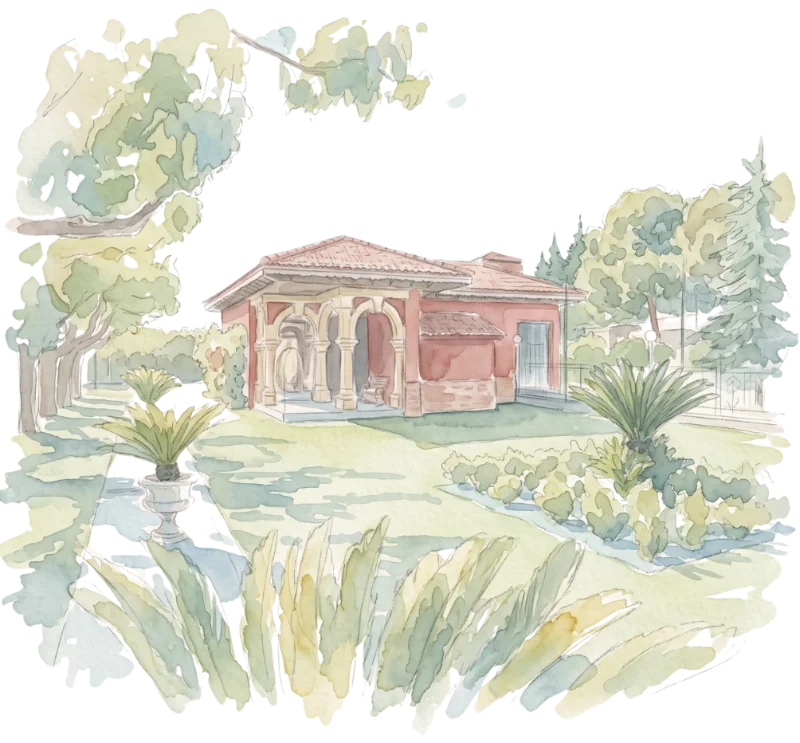 Acuarela de la Finca La Casa de las Hiedras