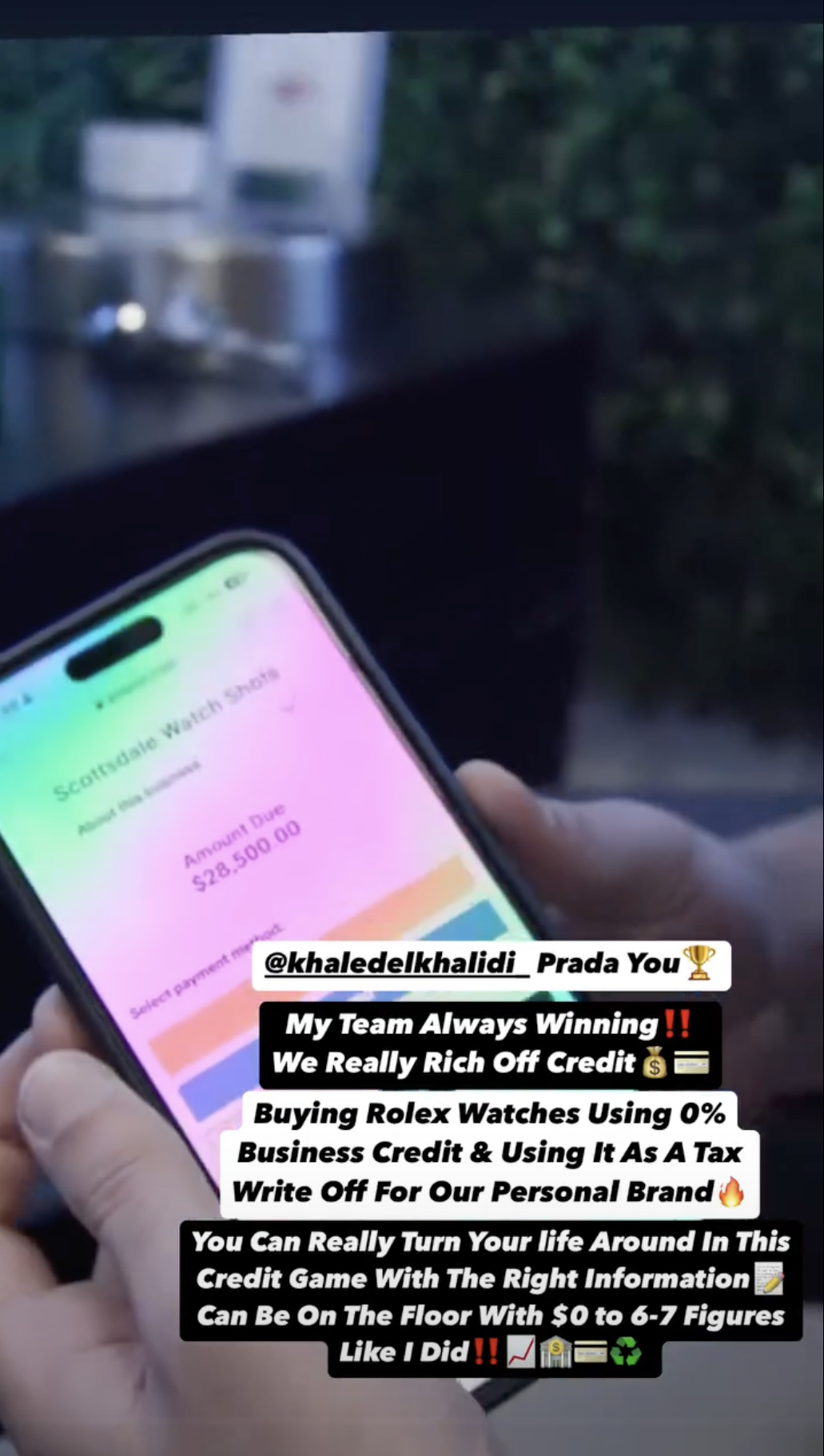 Khaled — bought a $30K Rolex off the mentorship