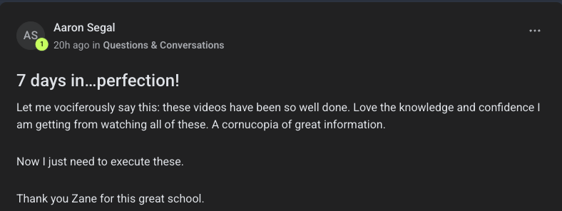 Customer testimonial