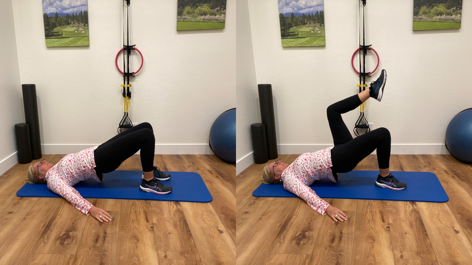 Glute Bridge and Marching Exercise